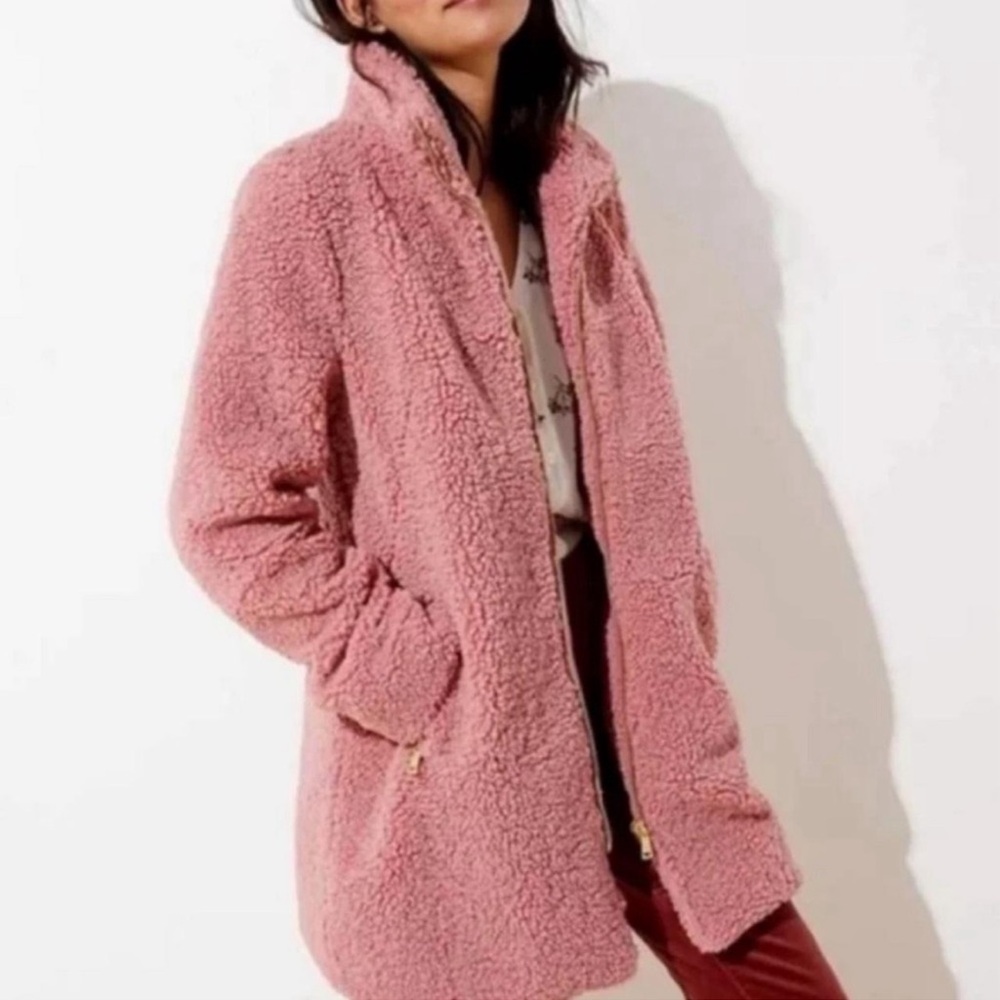 Loft Teddy Bear Sherpa Pink Coat  size XL